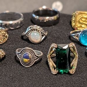 Total of 10 rings, various sizes, sold as Bundle.  Set #2